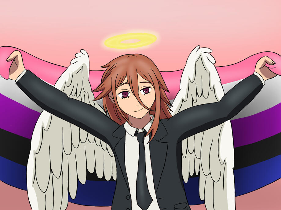 Angel Devil Genderfluid Flag